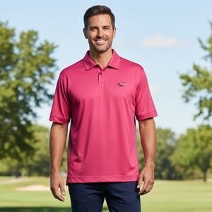 Cutter & Buck DryTech Golf Shirt Men's Large Pink Activewear Preppy Performance